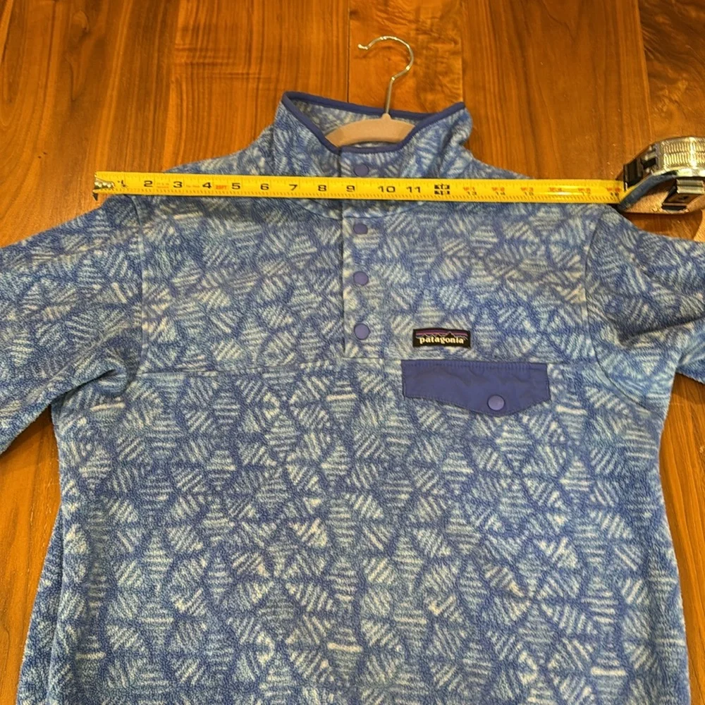 Patagonia Worn Wear Blue Geometric Fleece Pullover - Picture 8 of 12